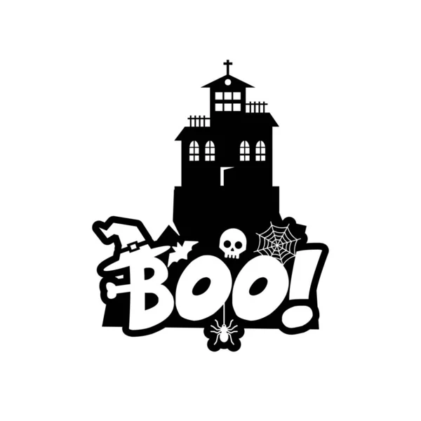 Boo Design Typografie Vektorové Ilustrace Kartu Tisk Nebo Oslava Halloween — Stockový vektor