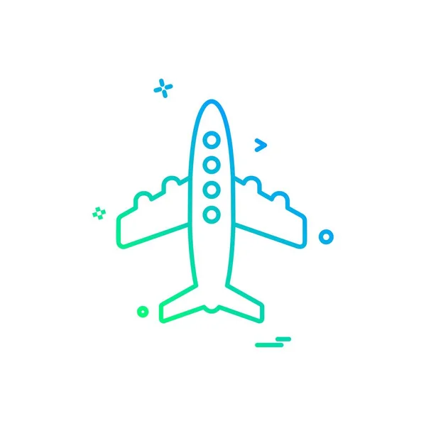 Icono Avión Diseño Vector — Vector de stock