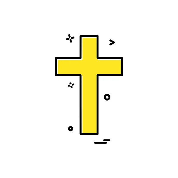 Religione Croce Icona Cristiana Disegno Vettoriale — Vettoriale Stock