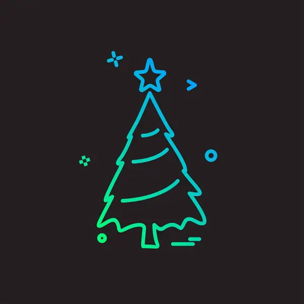 Christmas Tree Icon Design Vector — Stock Vector