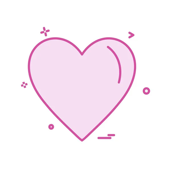 Heart Icon Design Illustrazione Vettoriale San Valentino — Vettoriale Stock