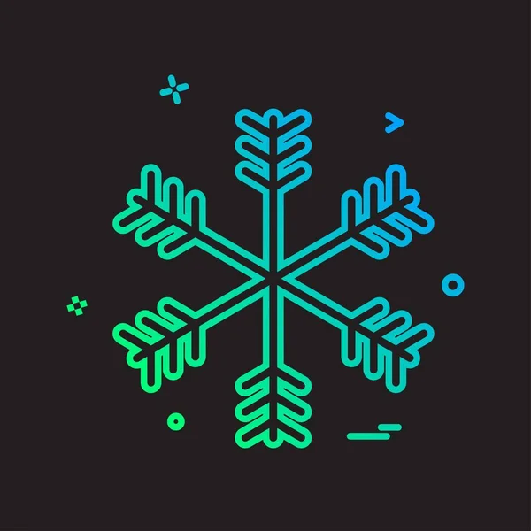 Simplemente Colorido Copo Nieve Icono Vector — Vector de stock