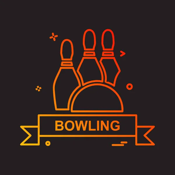 Bowling Ikone Design Bunte Vektorillustration — Stockvektor