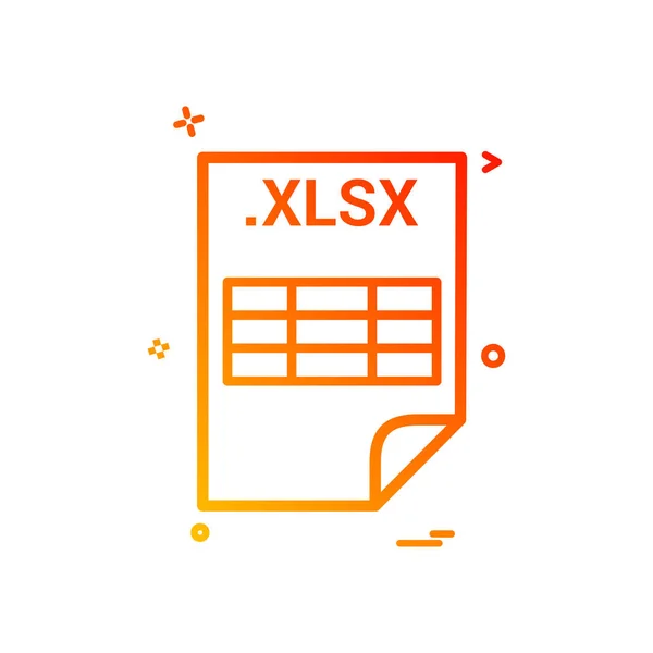 Xlsx Aplicación Descarga Archivos Formato Icono Vector Diseño — Archivo Imágenes Vectoriales