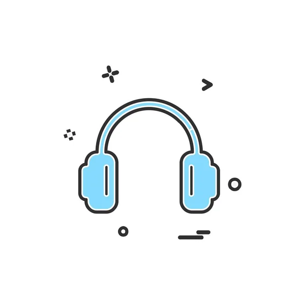 Auriculares Icono Diseño Vector — Archivo Imágenes Vectoriales