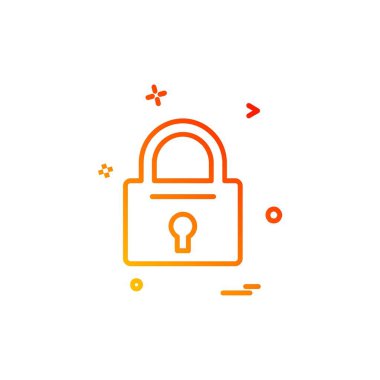 kilit düz simge vektör çizim 