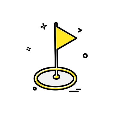 Bayrak simgesi tasarım vektörü