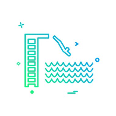 Yüzme simgesi tasarım vektörü