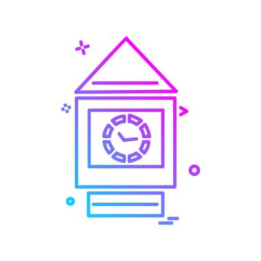 saat düz ikon vektör illüstrasyonu 