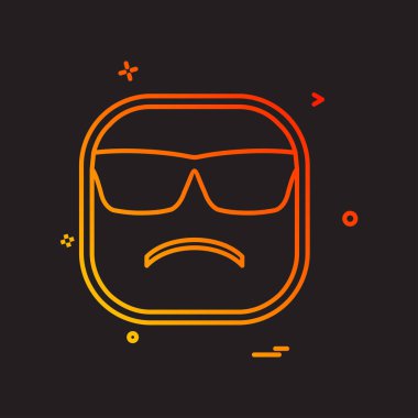 Üzgün emoji simgesi tasarım, renkli vektör çizim