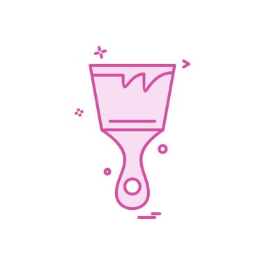 Fırça simgesi tasarım, renkli vektör çizim