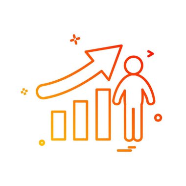 İş grafiği düz simge vektör çizim 