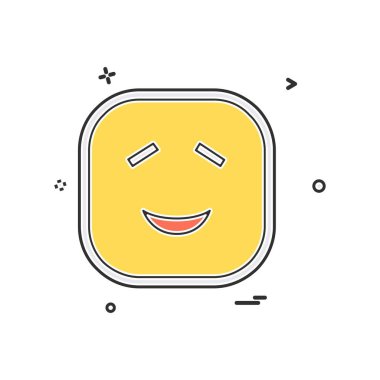 Mutlu emoji simgesi tasarım, renkli vektör çizim