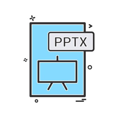 PPTX dosya biçimi simge vektör tasarımı