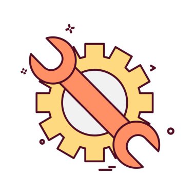 Çalışma araçlar simgesi tasarım, renkli vektör çizim 