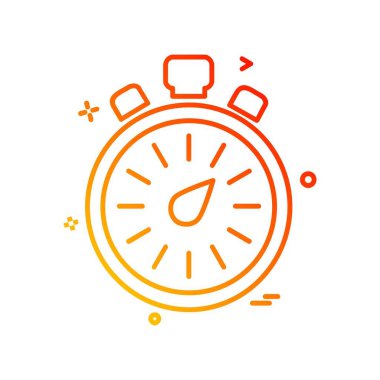 saat düz ikon vektör illüstrasyonu 