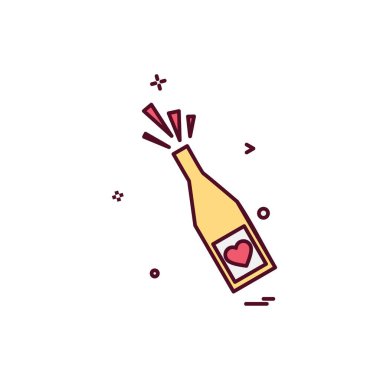 Sevgililer günü simgesi tasarım, renkli vektör çizim