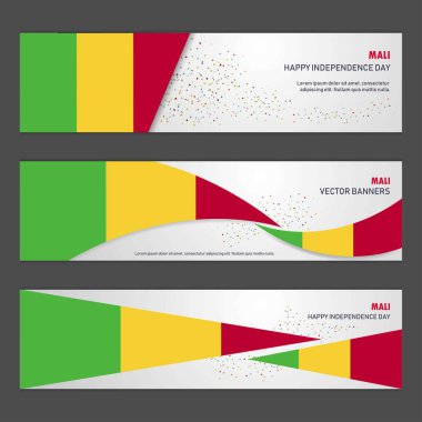 Mali bağımsızlık günü arka plan tasarım afiş ve el ilanı, posta kartı, peyzaj, kutlama vektör çizim