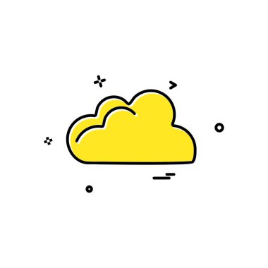 Bulut simgesi tasarım, renkli vektör çizim