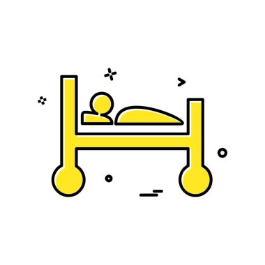 Yatak simgesi tasarımı vektör çizimi 