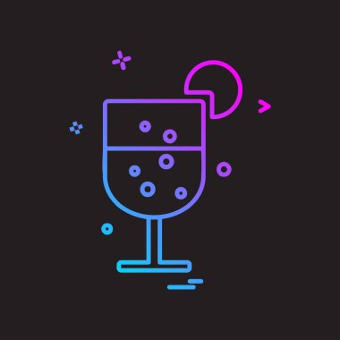 İçki simgesi tasarım, renkli vektör çizim 