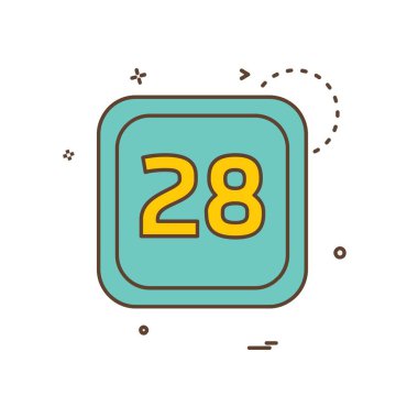 28 tarihi takvim simge tasarlamak vektör