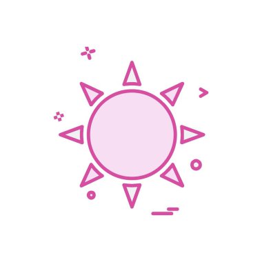 Güneş simgesi tasarım, renkli vektör çizim