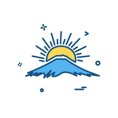 Bulut simgesi tasarım, renkli vektör çizim