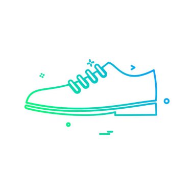 Ayakkabı simgesi tasarım, renkli vektör çizim