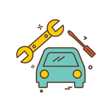 Araba atölyesi simge tasarım vektörü