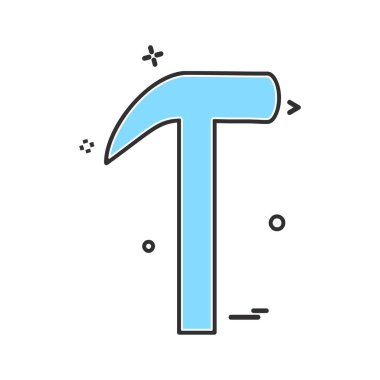 Çekiç simgesi tasarım, renkli vektör çizim