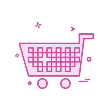 Sepeti simgesi tasarım, renkli vektör çizim