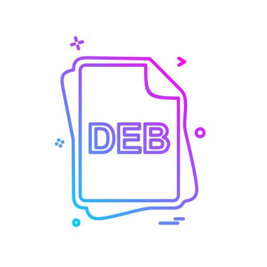 Deb dosya türü simge tasarlamak vektör