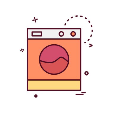Çamaşır makinesi simgesi tasarım vektörü