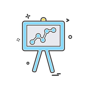 İş grafiği düz simge vektör çizim 