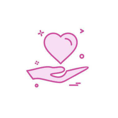 Kalp simgesi tasarım, Sevgililer günü için vektör çizim