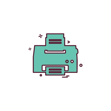 Yazıcı simgesi tasarım, vektör çizim