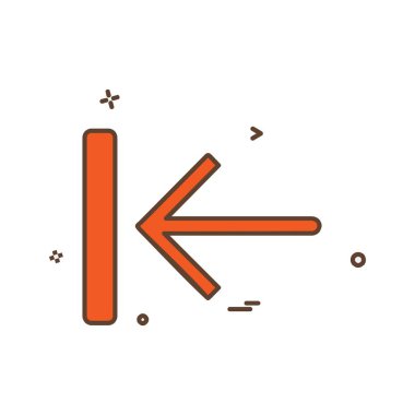 Sol ok simgesi tasarım vektörü