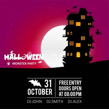 Yaratıcı tasarım vektörüyle Mutlu Cadılar Bayramı daveti 