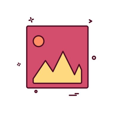 Görüntü simgesi tasarım, renkli vektör çizim