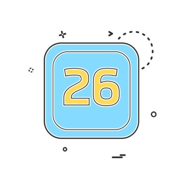 26 tarihi takvim simge tasarlamak vektör