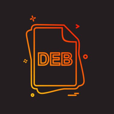 Deb dosya türü simge tasarlamak vektör