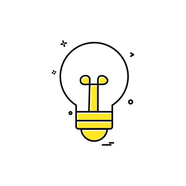 Ampul simgesi tasarım, renkli vektör çizim