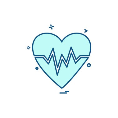 Kalp simgesi tasarım, Sevgililer günü için vektör çizim