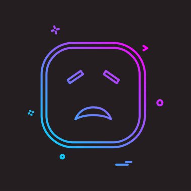 Üzgün emoji simgesi tasarım, renkli vektör çizim