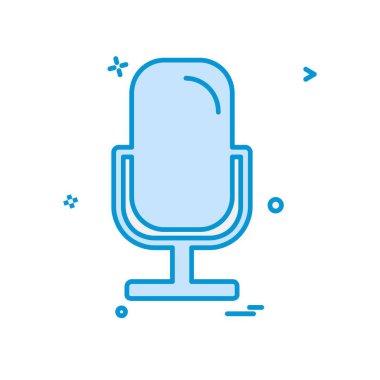 Mikrofon simgesi tasarım, renkli vektör çizim