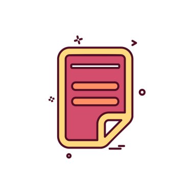 Belge simgesi tasarım vektörü