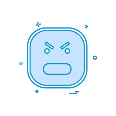 Kızgın emoji simgesi tasarım, renkli vektör çizim