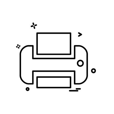 Yazıcı simgesi tasarım, vektör çizim