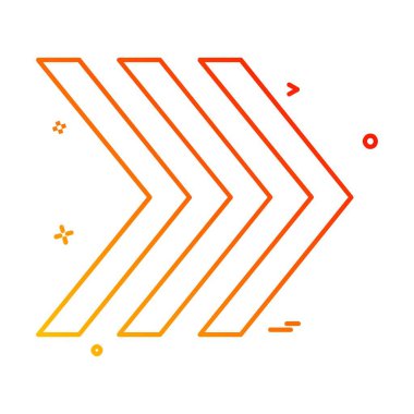 Doğru simgesi tasarım, renkli vektör çizim